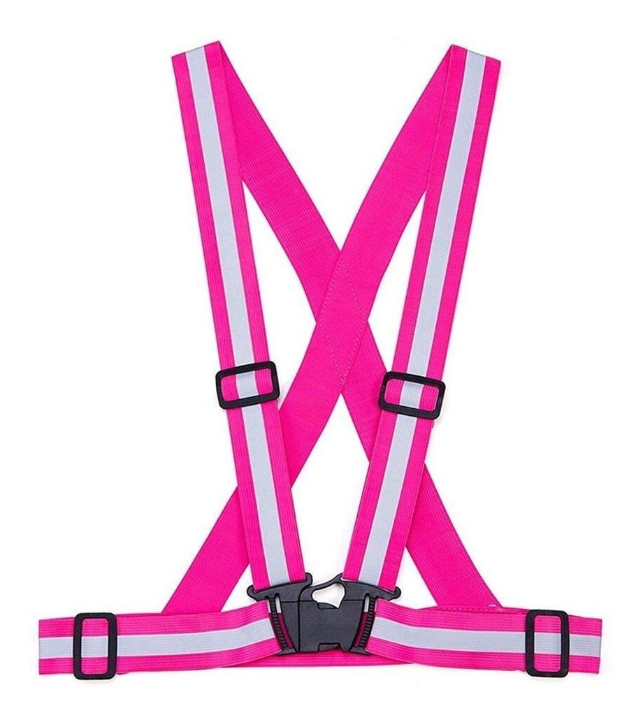 Chaleco Reflectivo Con Ganchos Rosado