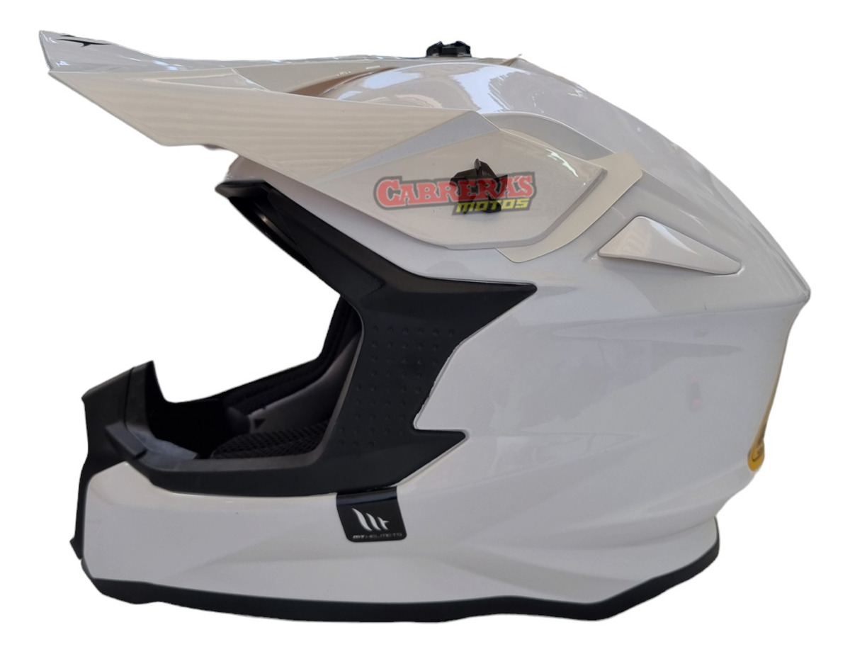 Casco Cross Mt Falcon Blanco Perlado