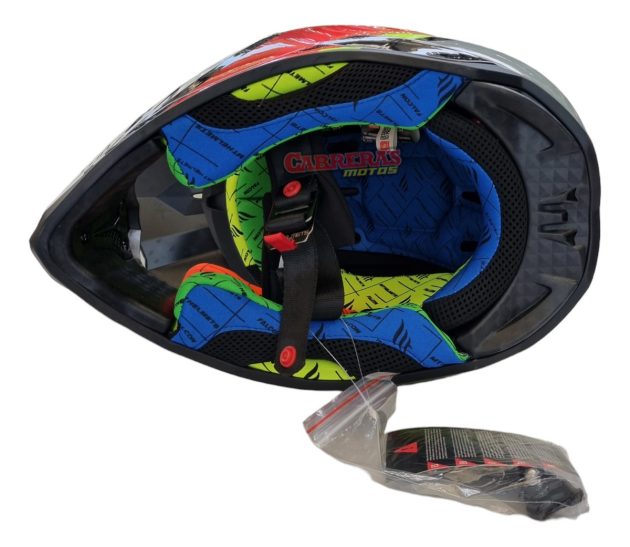Casco Cross Mt Falcon Blanco/amarillo/rojo - Imagen 3
