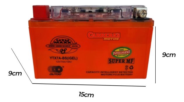 Bateria Moto Ytx7a-bs Gel Dakar/lf120/vx Pmaxx - Imagen 2