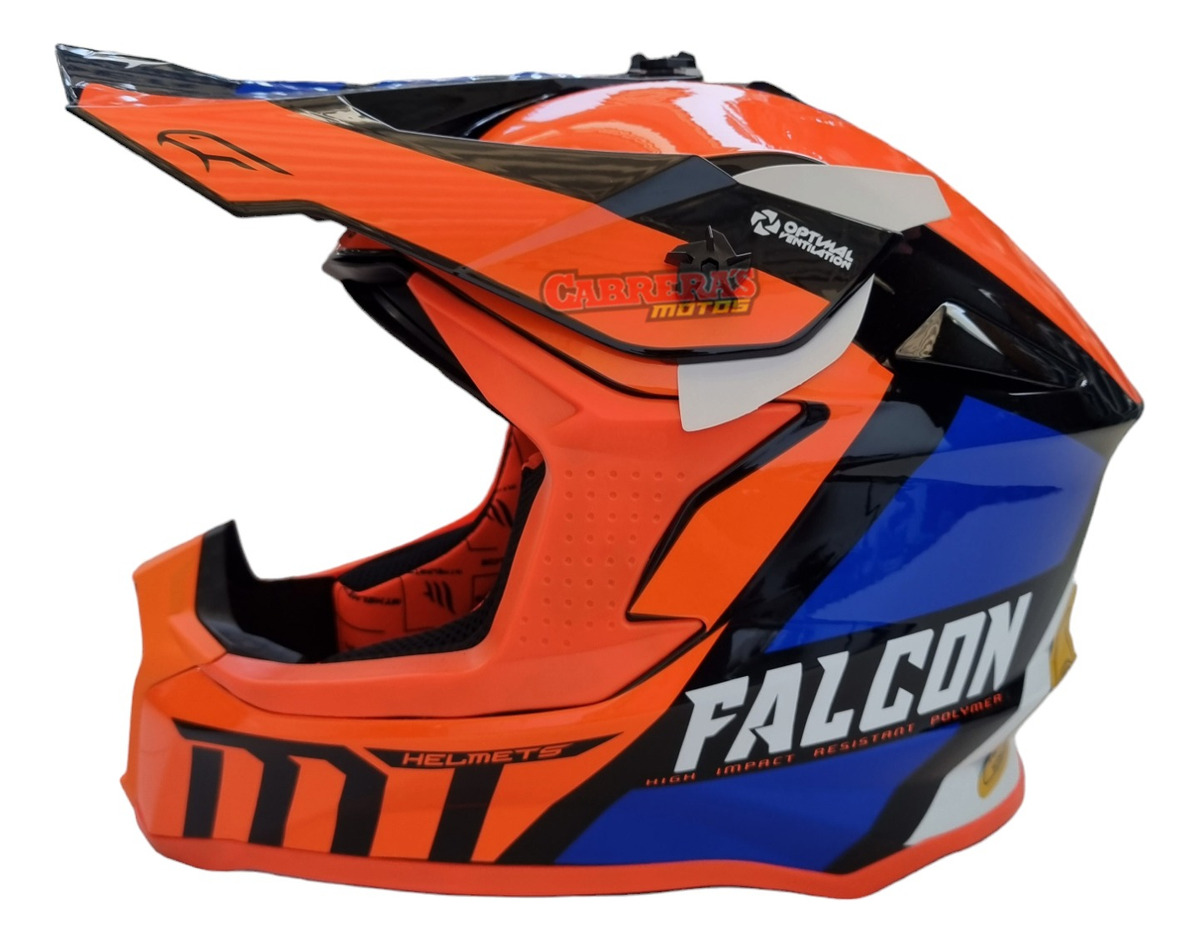 Casco Cross Mt Falcon Naranja Warrior
