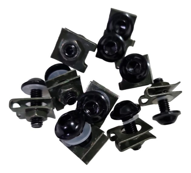 Kit Tornillos Tuning Negro 10 Pzs C/grampa