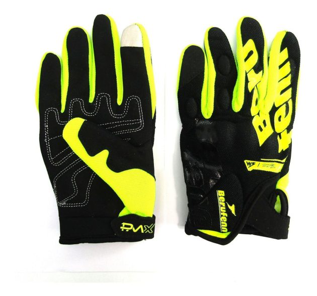 Guantes Lycra Y Poliester Negro/verde Talle M