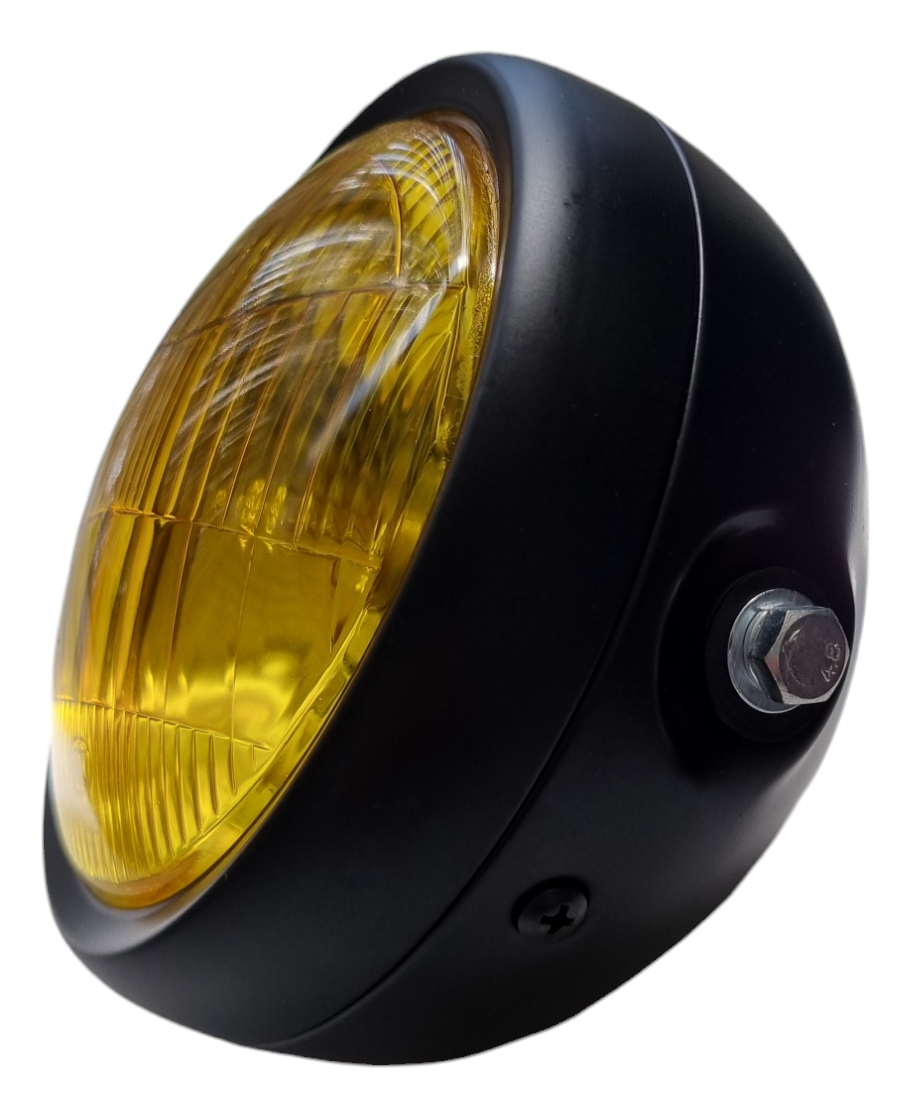 Farol Delantero Classic Retro Negro/amarillo