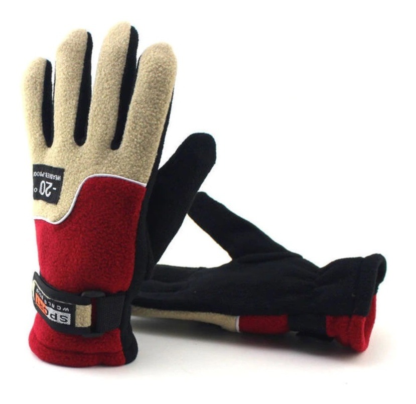 Guantes Termicos De Invierno Rojo/marron