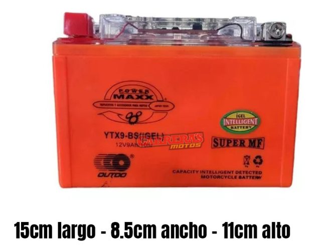 Bateria Moto 12v 9a Ytx9-bs Gel Cuatriciclos Pmaxx - Imagen 3