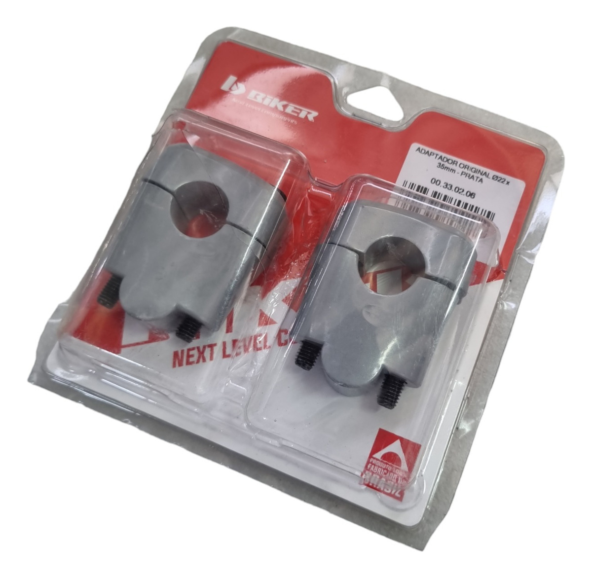 Anclaje Manillar Elevador 22mm Biker Plata