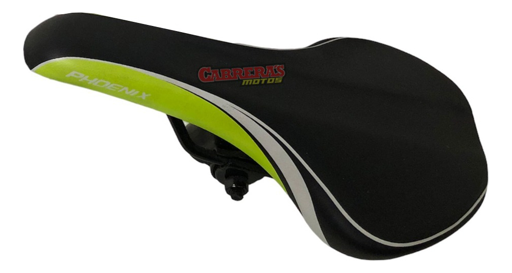 Asiento Bici Phoenix Negro Blanco Verde
