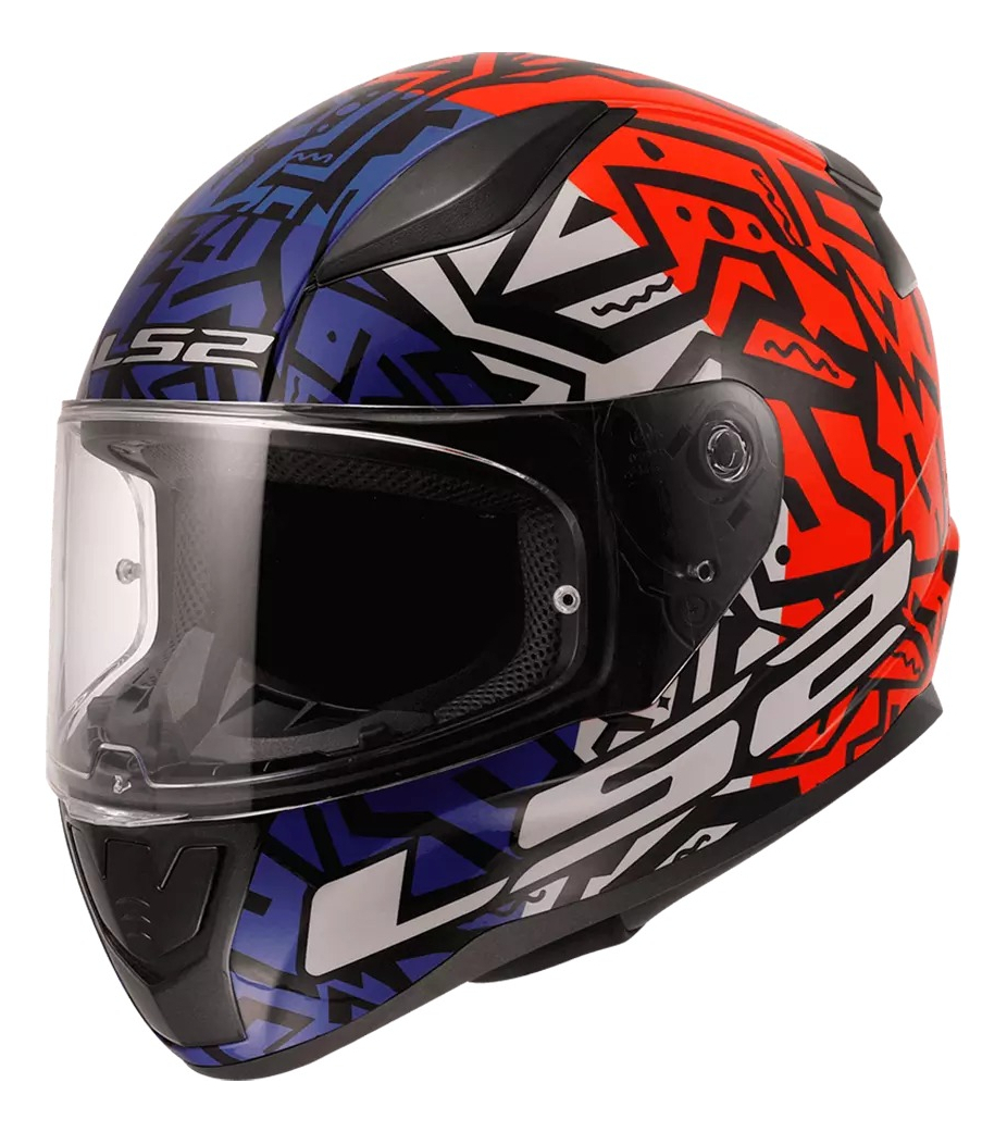 Casco Ls2 Integral Ff353 Memphis Naranja Azul