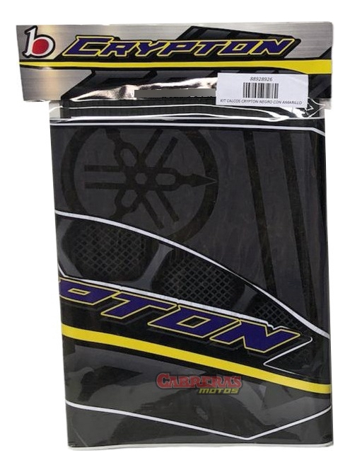 Kit Calcos Crypton Negro Con Amarillo