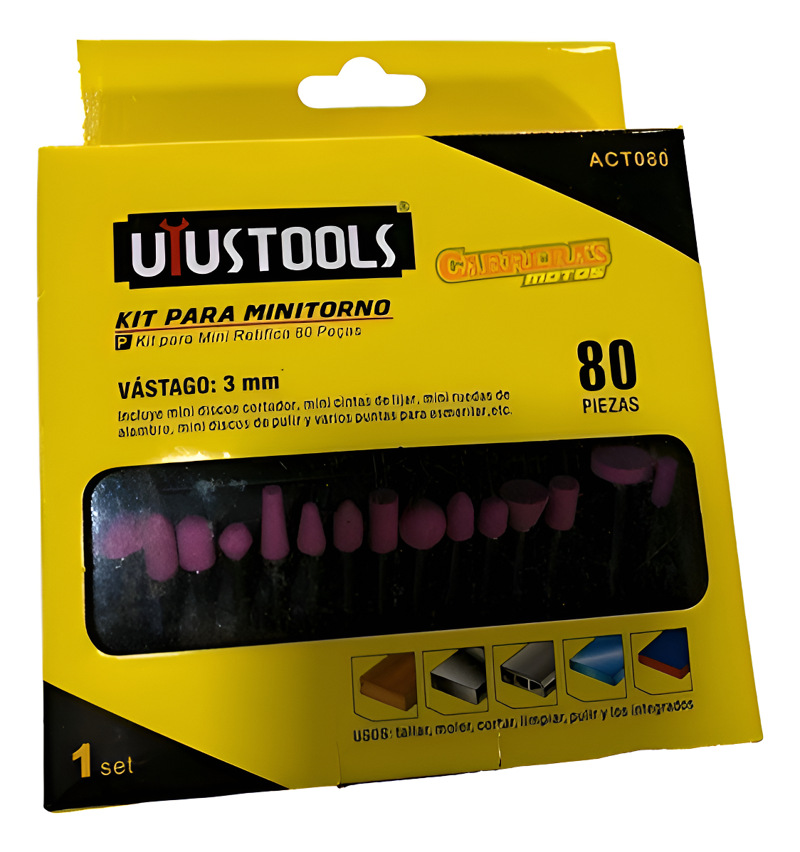 Kit Accesorios Para Mini Torno 80pz Uyustools