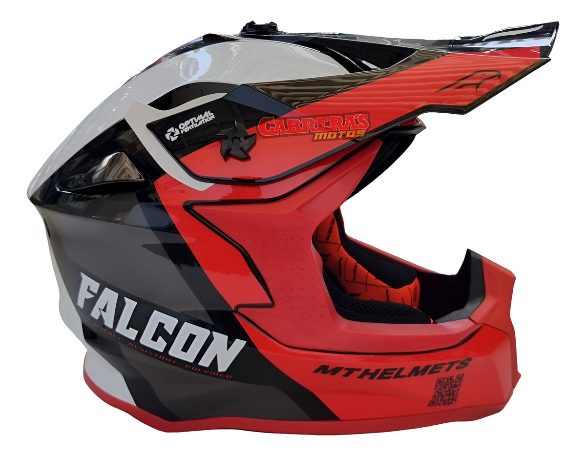 Casco Cross Mt Falcon Warrior Rojo
