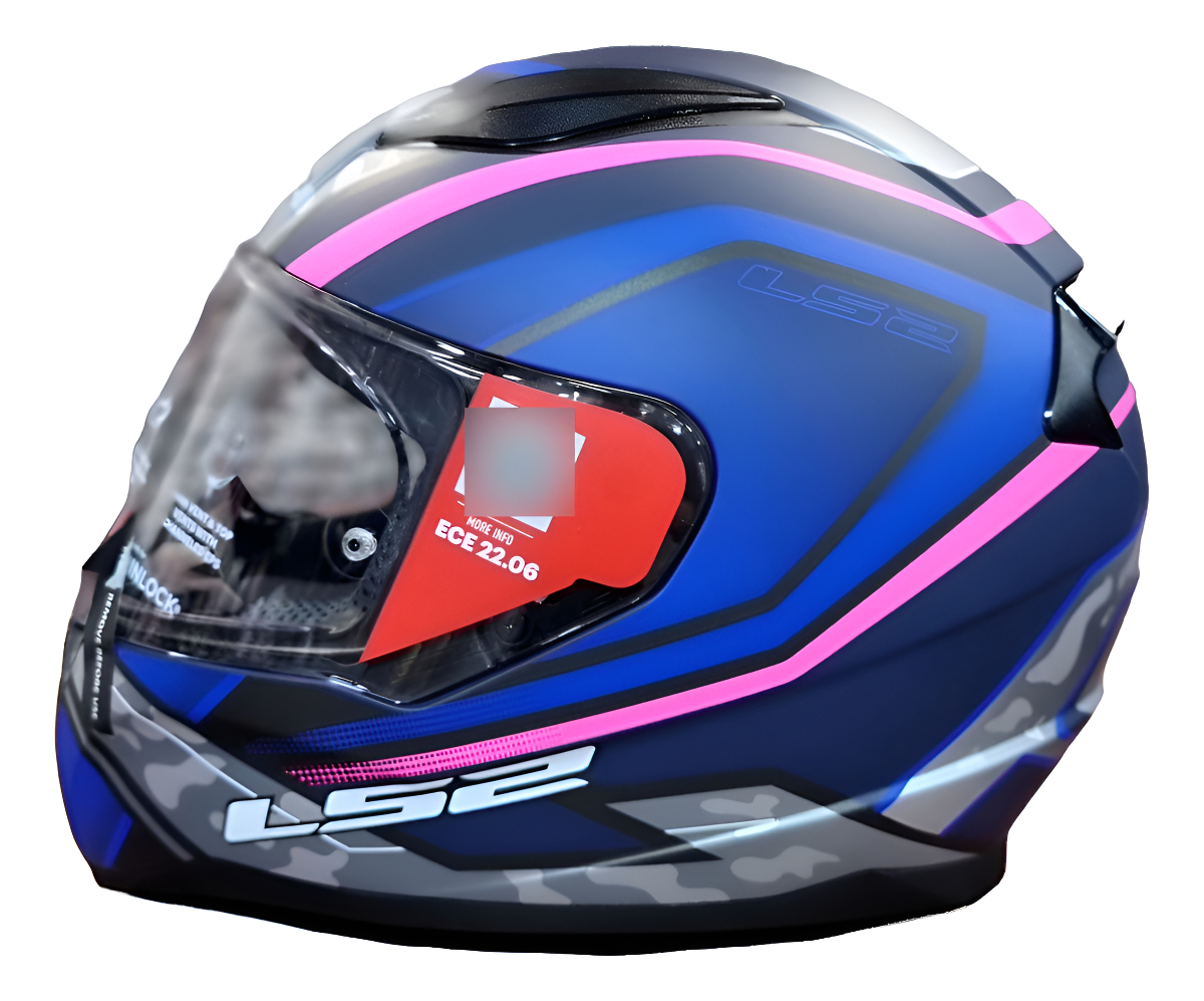 Casco Ls2 Integral Ff353 Ufo Matt Azul/rosa Talle S